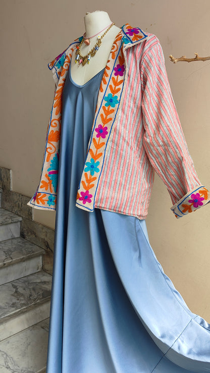Giacca Boho con Tasche Laterali