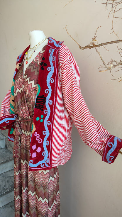 Giacca Boho con Tasche Laterali
