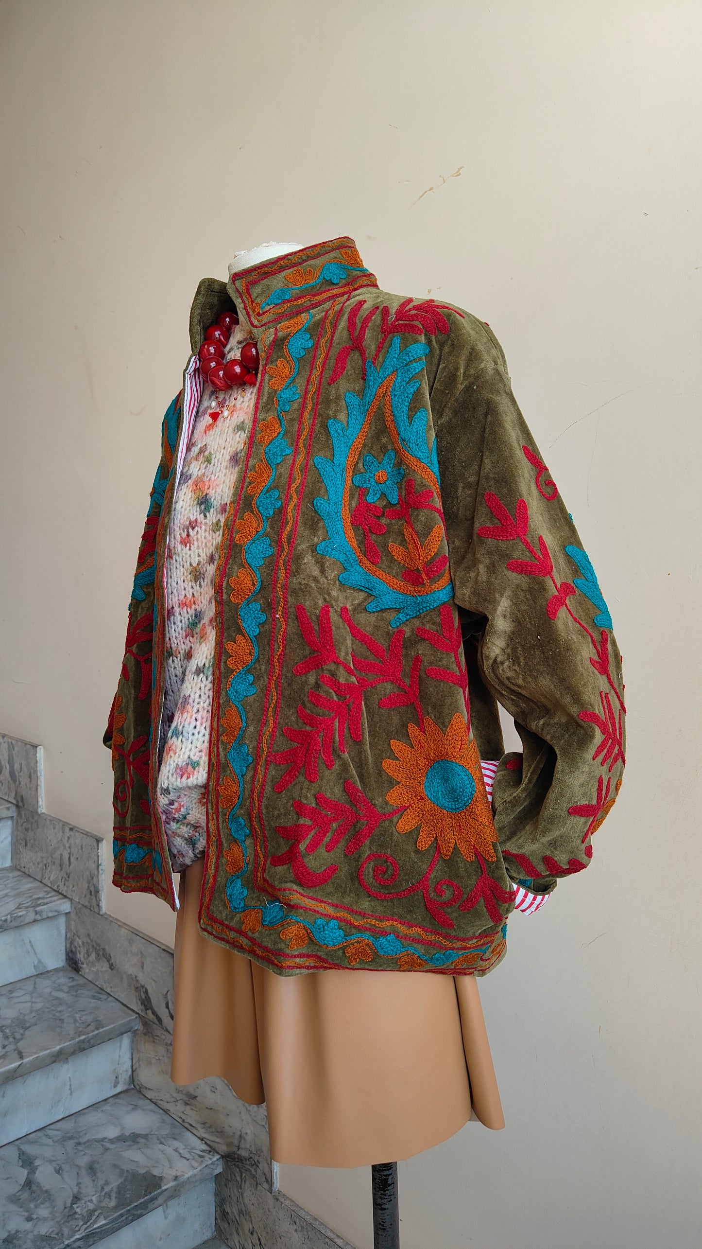 Giacca Boho con Tasche Laterali