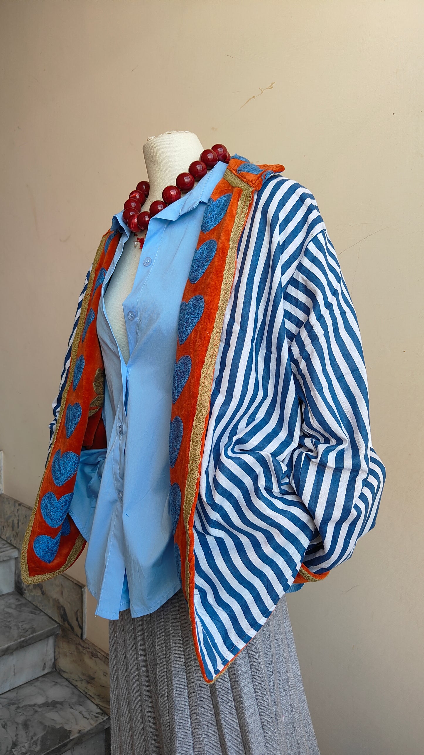 Giacca Boho con Tasche Laterali