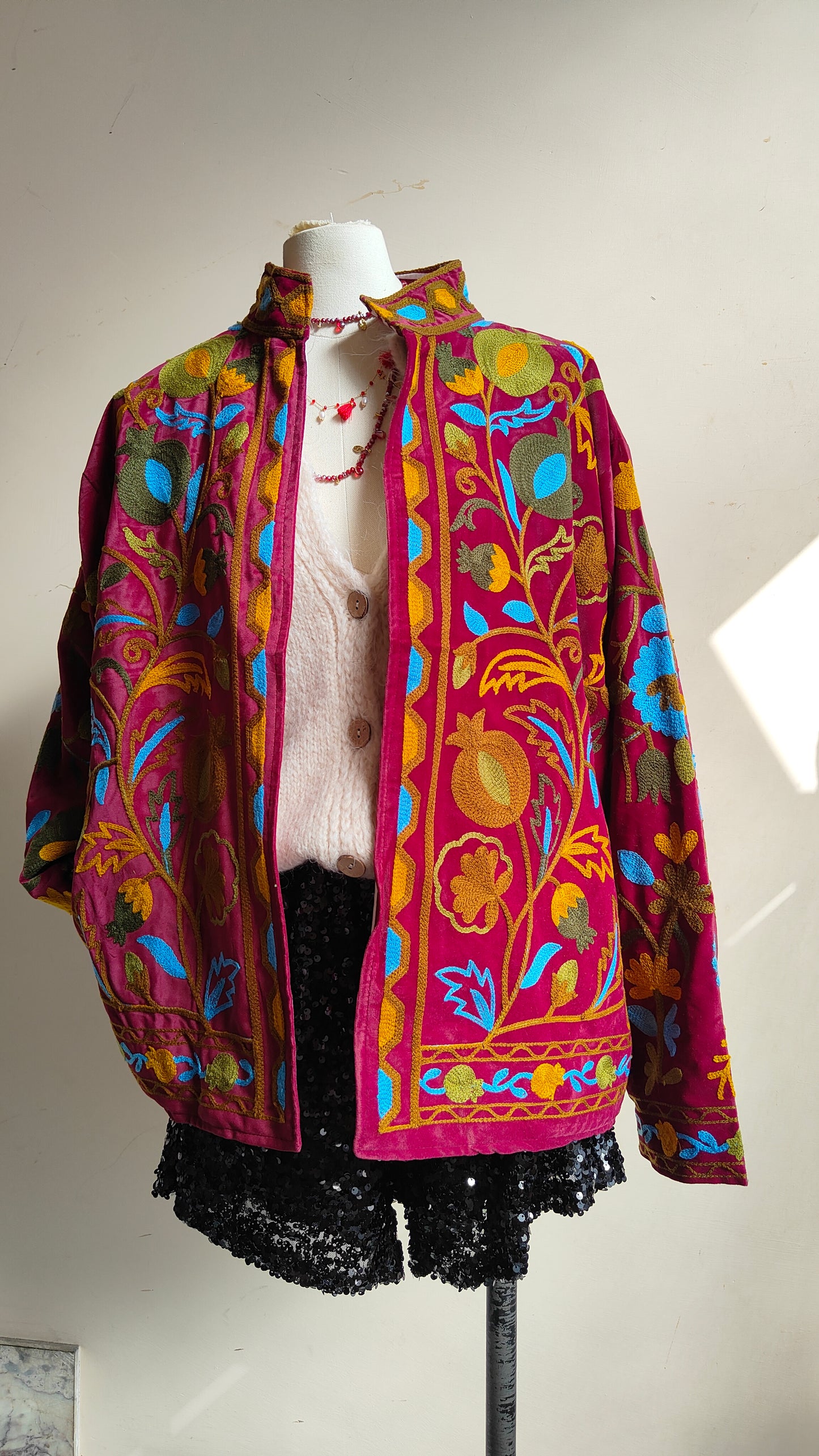 Giacca Boho con Tasche Laterali