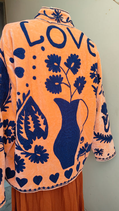 Giacca Boho con Tasche Laterali