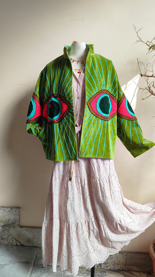 Giacca Boho con Tasche Laterali