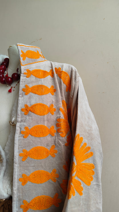 Giacca Boho con Tasche Laterali