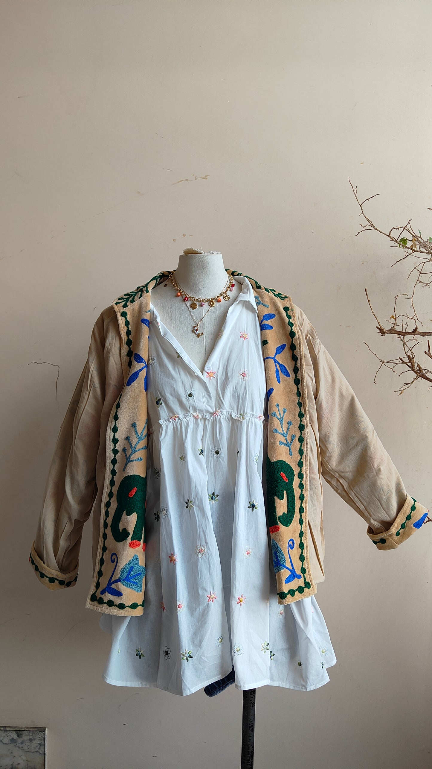 Giacca Boho con Tasche Laterali