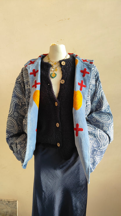 Giacca Boho con Tasche Laterali