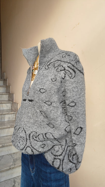 Cardigan Paisley Zip