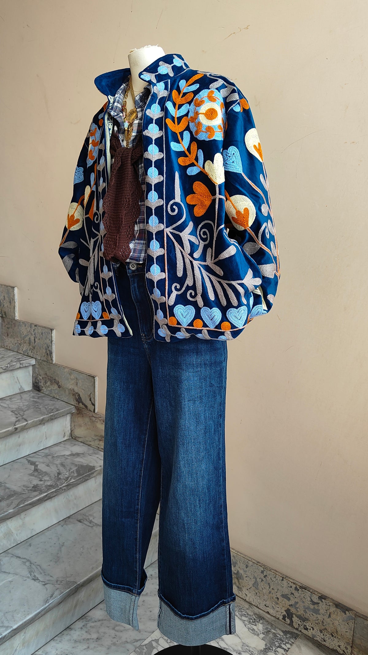 Giacca Boho con Tasche Laterali