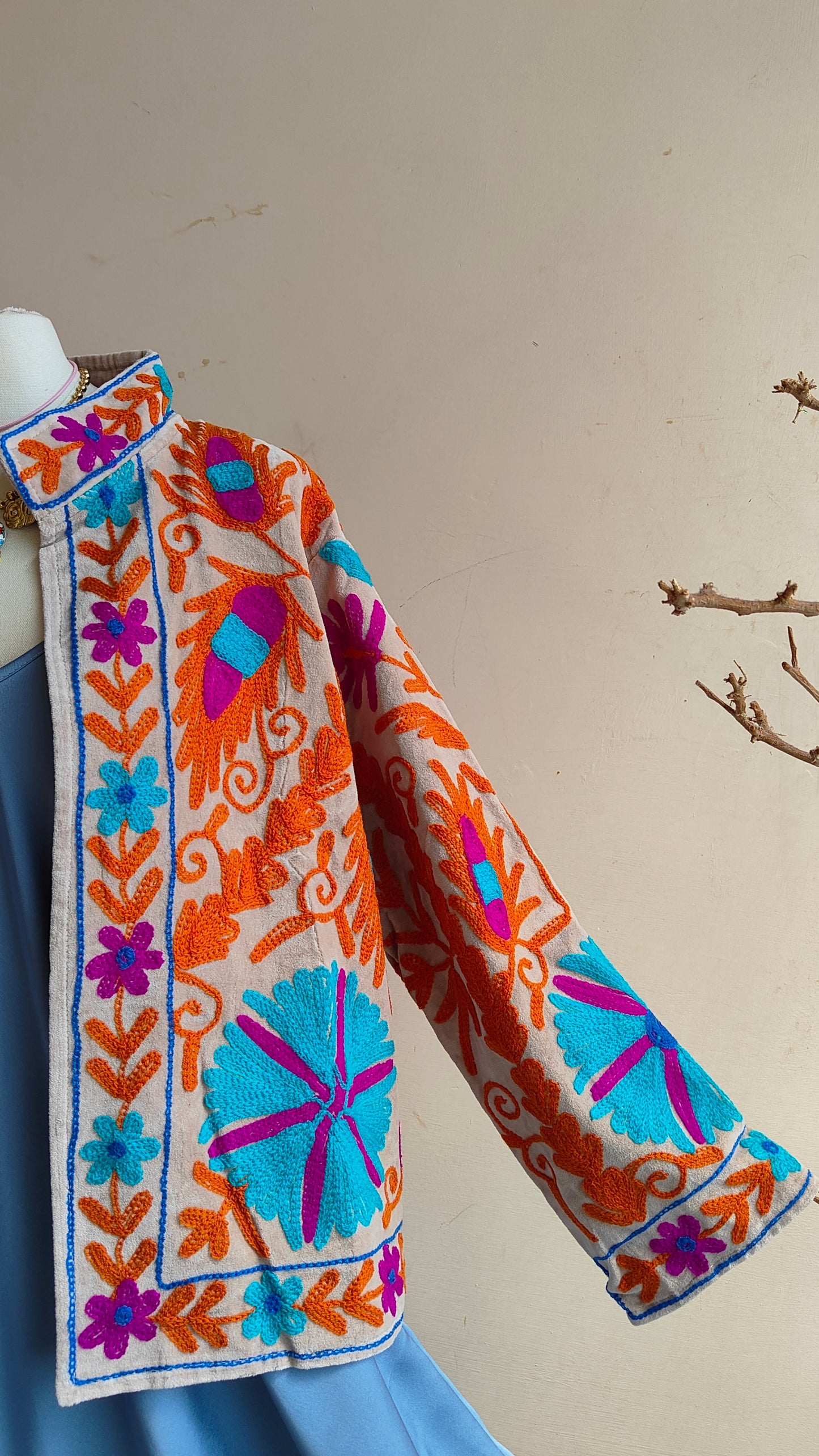 Giacca Boho con Tasche Laterali