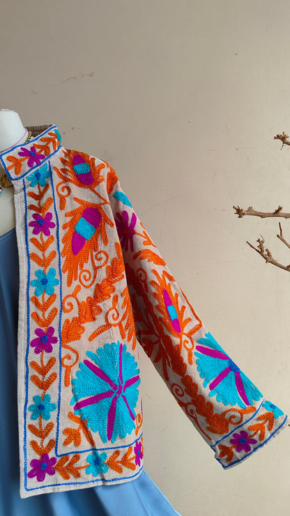 Giacca Boho con Tasche Laterali