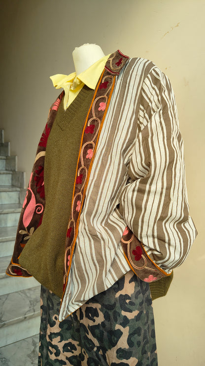 Giacca Boho con Tasche Laterali