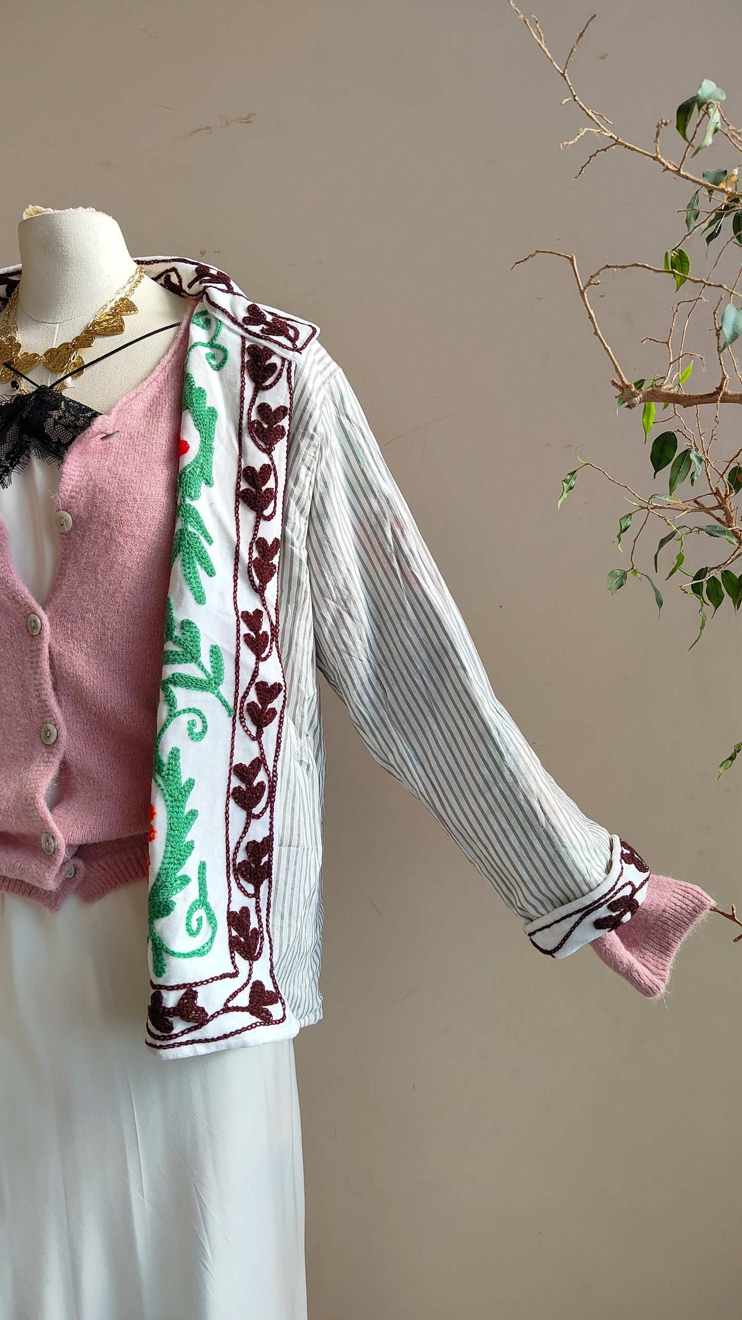 Giacca Boho con Tasche Laterali