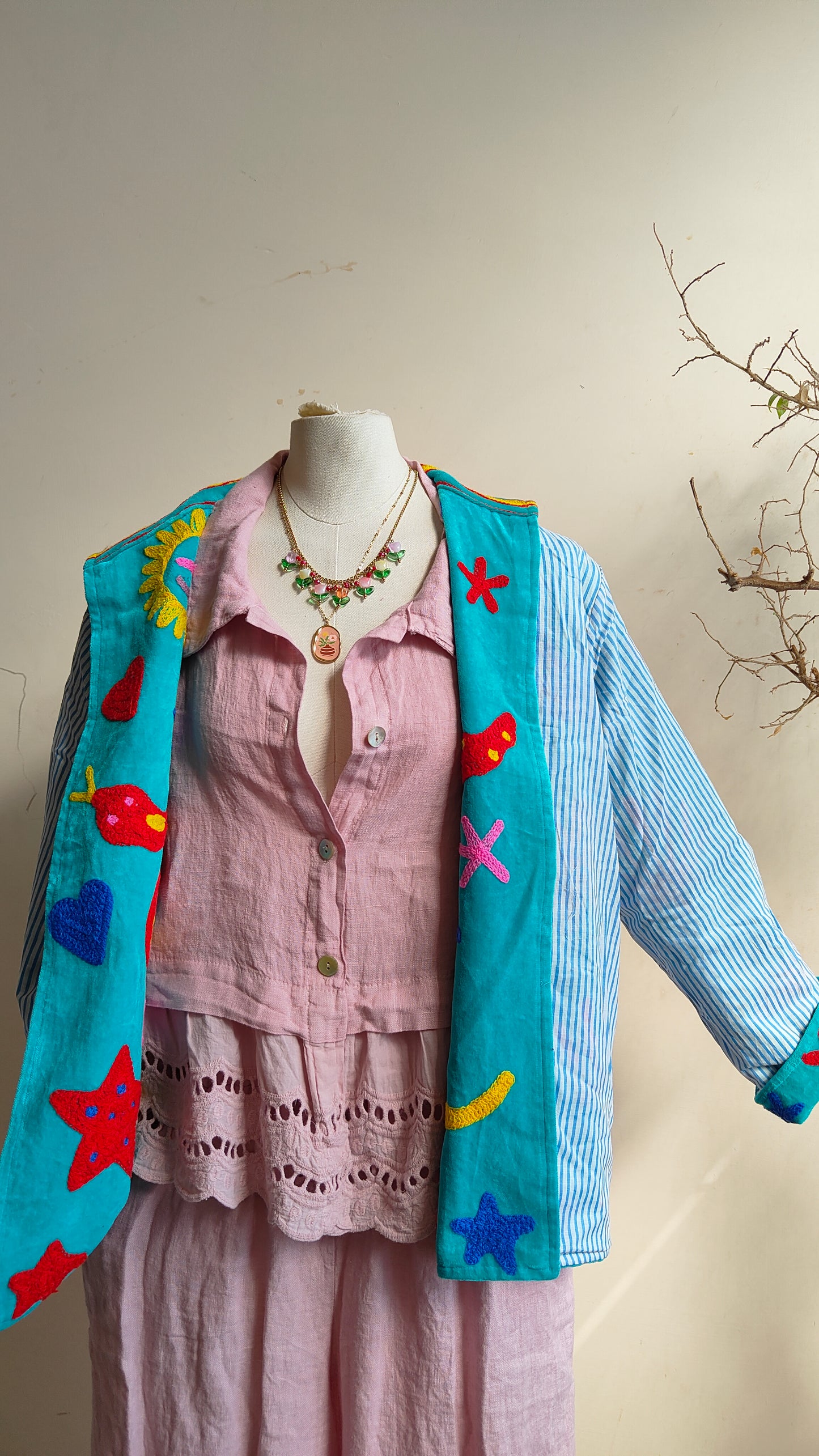 Giacca Boho con Tasche Laterali