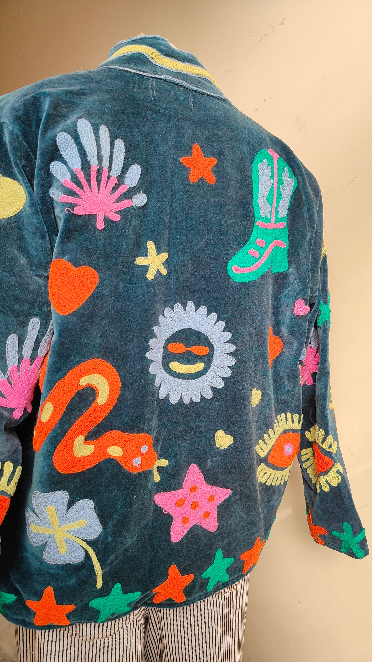 Giacca Boho con Tasche Laterali