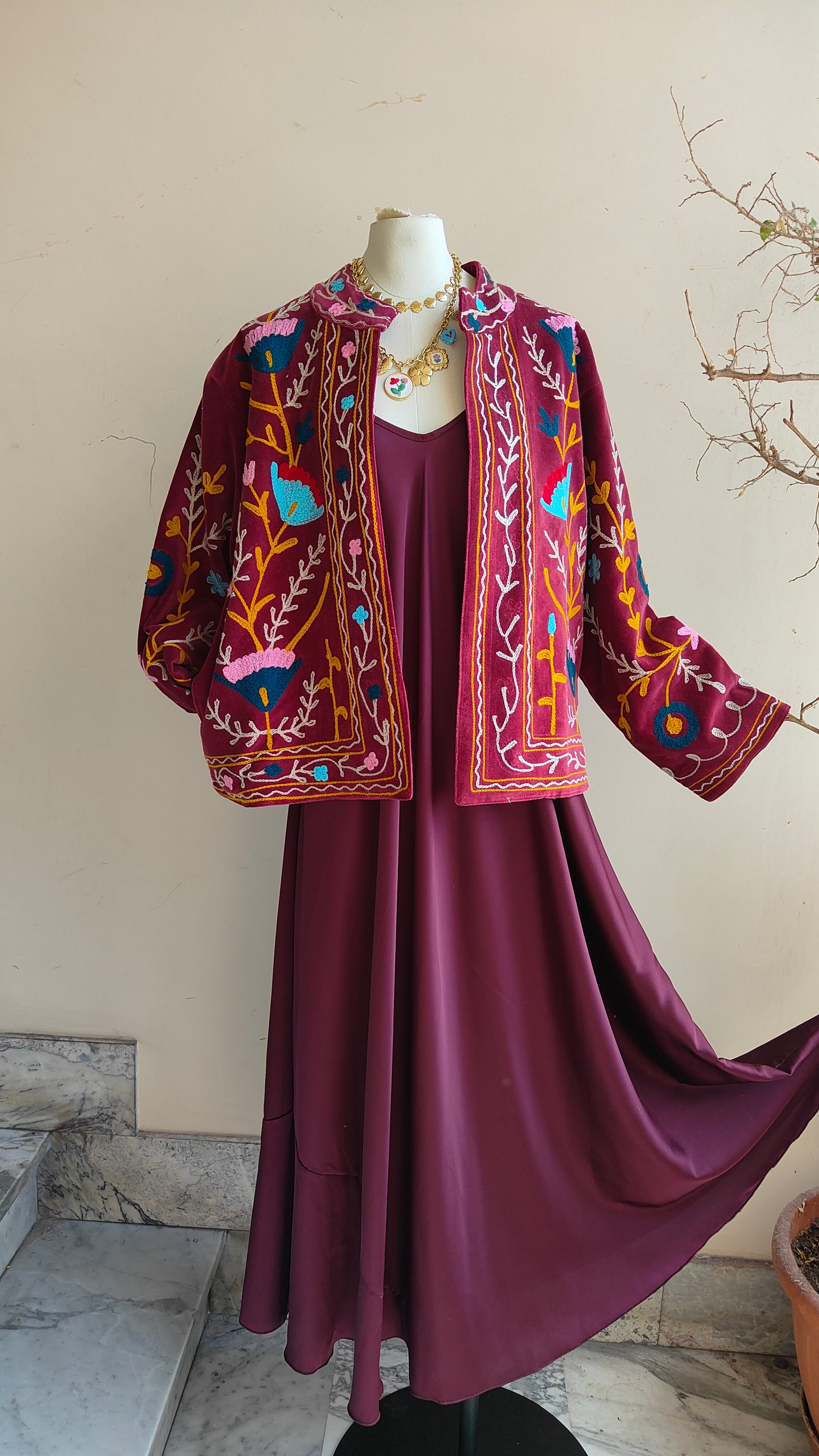 Giacca Boho con Tasche Laterali