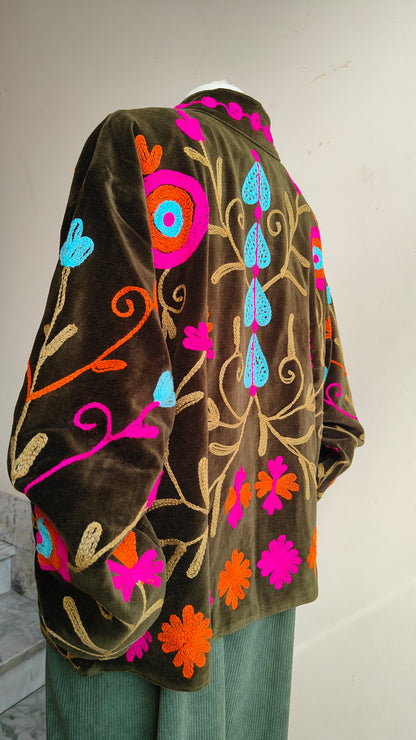 Giacca Boho con Tasche Laterali