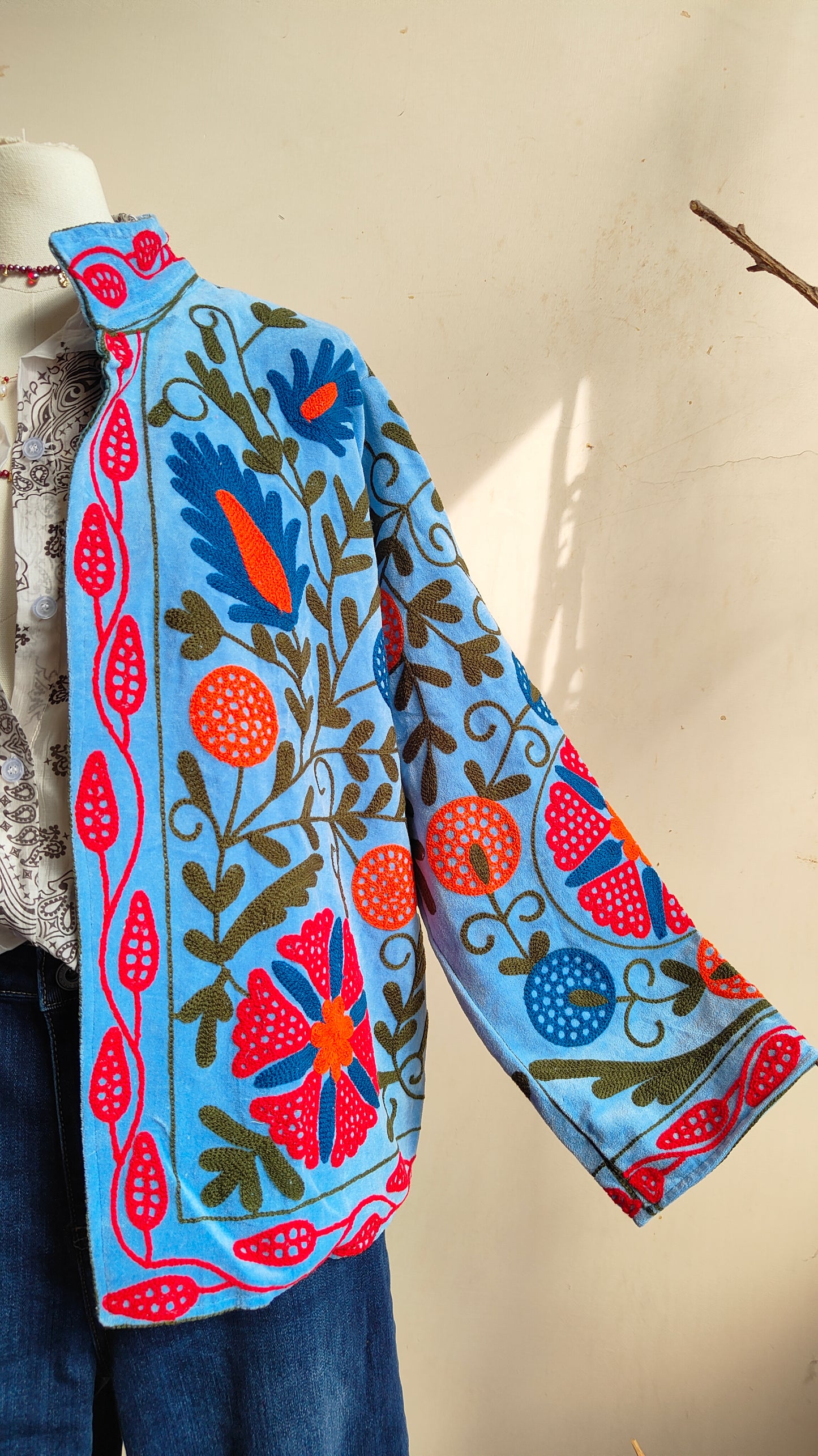 Giacca Boho con Tasche Laterali
