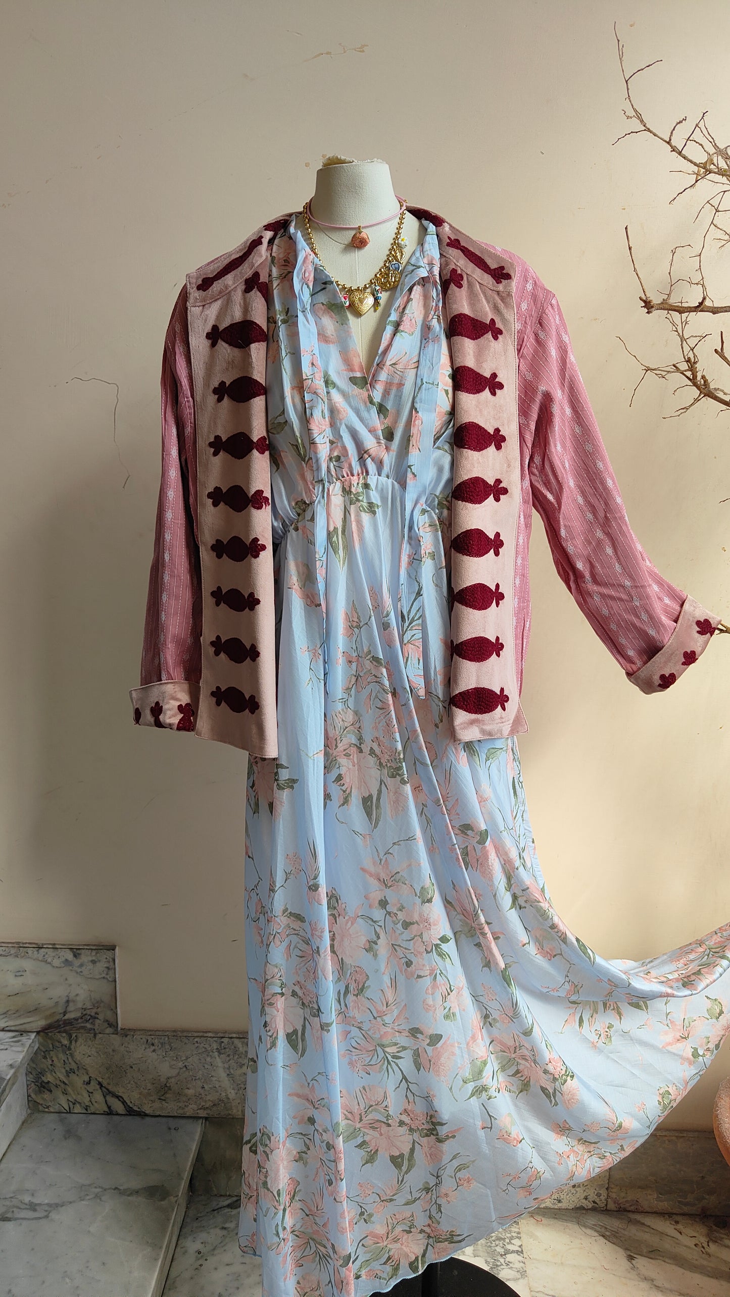 Giacca Boho con Tasche Laterali