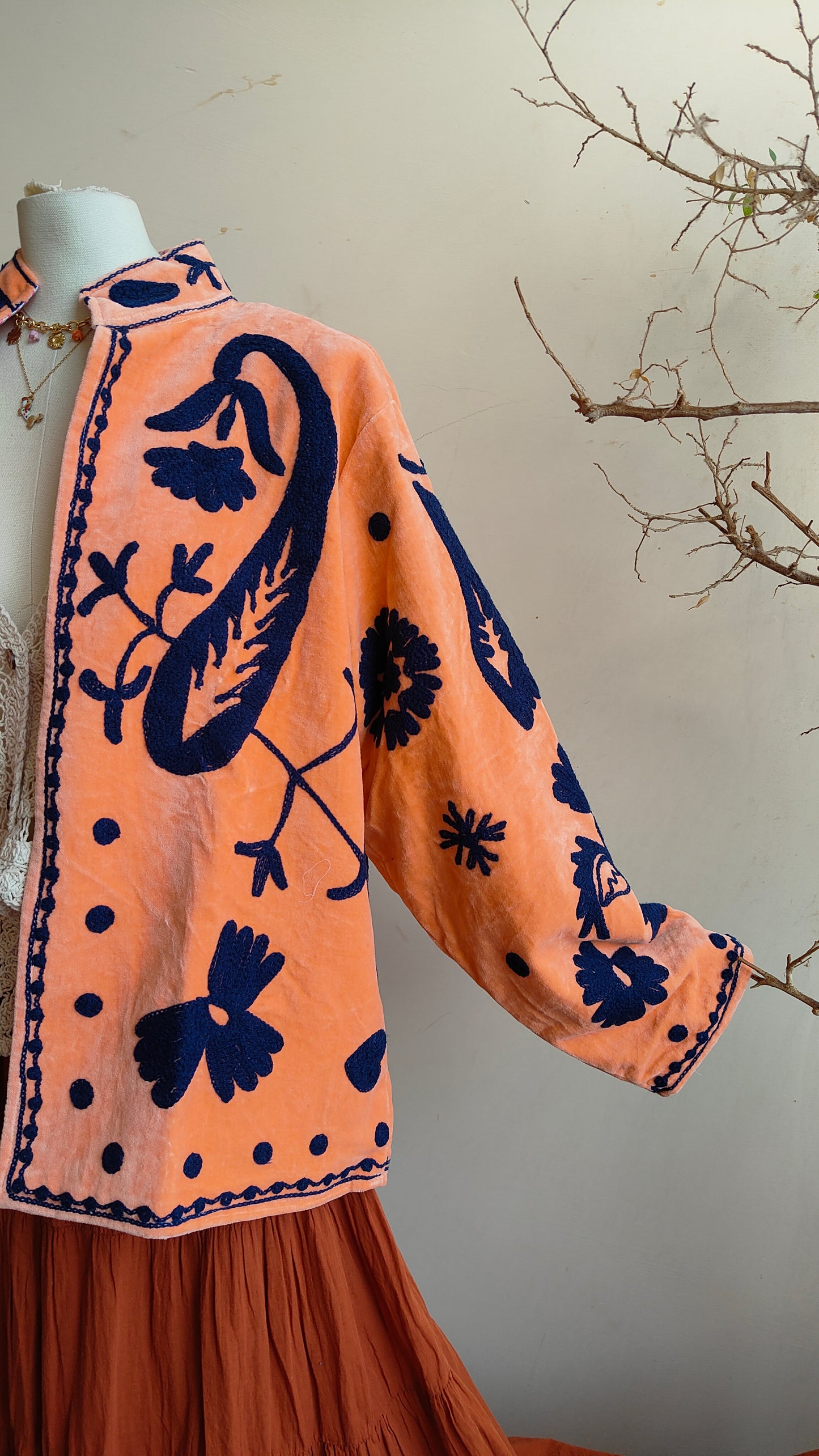 Giacca Boho con Tasche Laterali