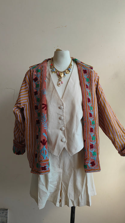Giacca Boho con Tasche Laterali