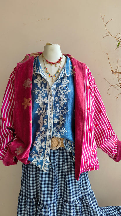 Giacca Boho con Tasche Laterali
