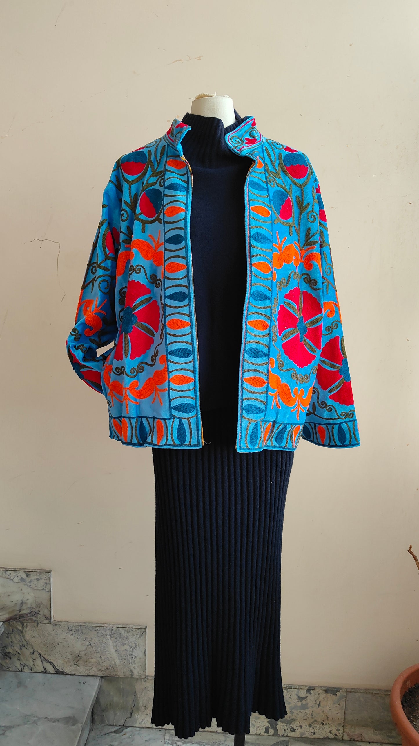 Giacca Boho con Tasche Laterali