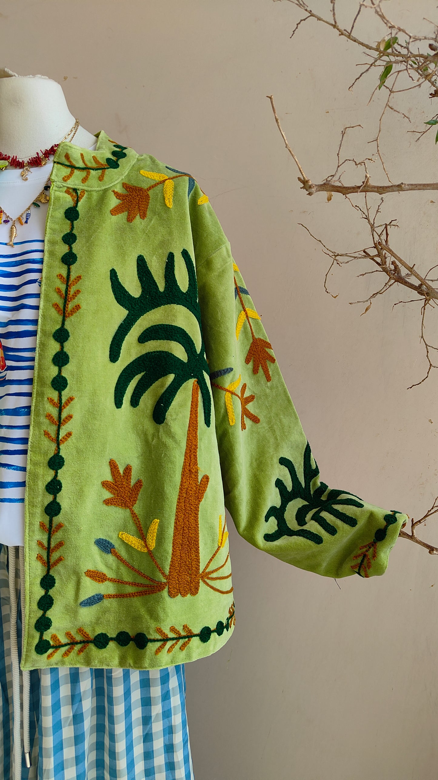 Giacca Boho con Tasche Laterali
