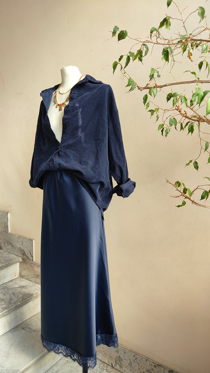 Gonna Satinata con Pizzo