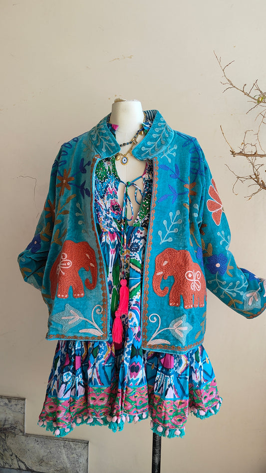 Giacca Boho con Tasche Laterali