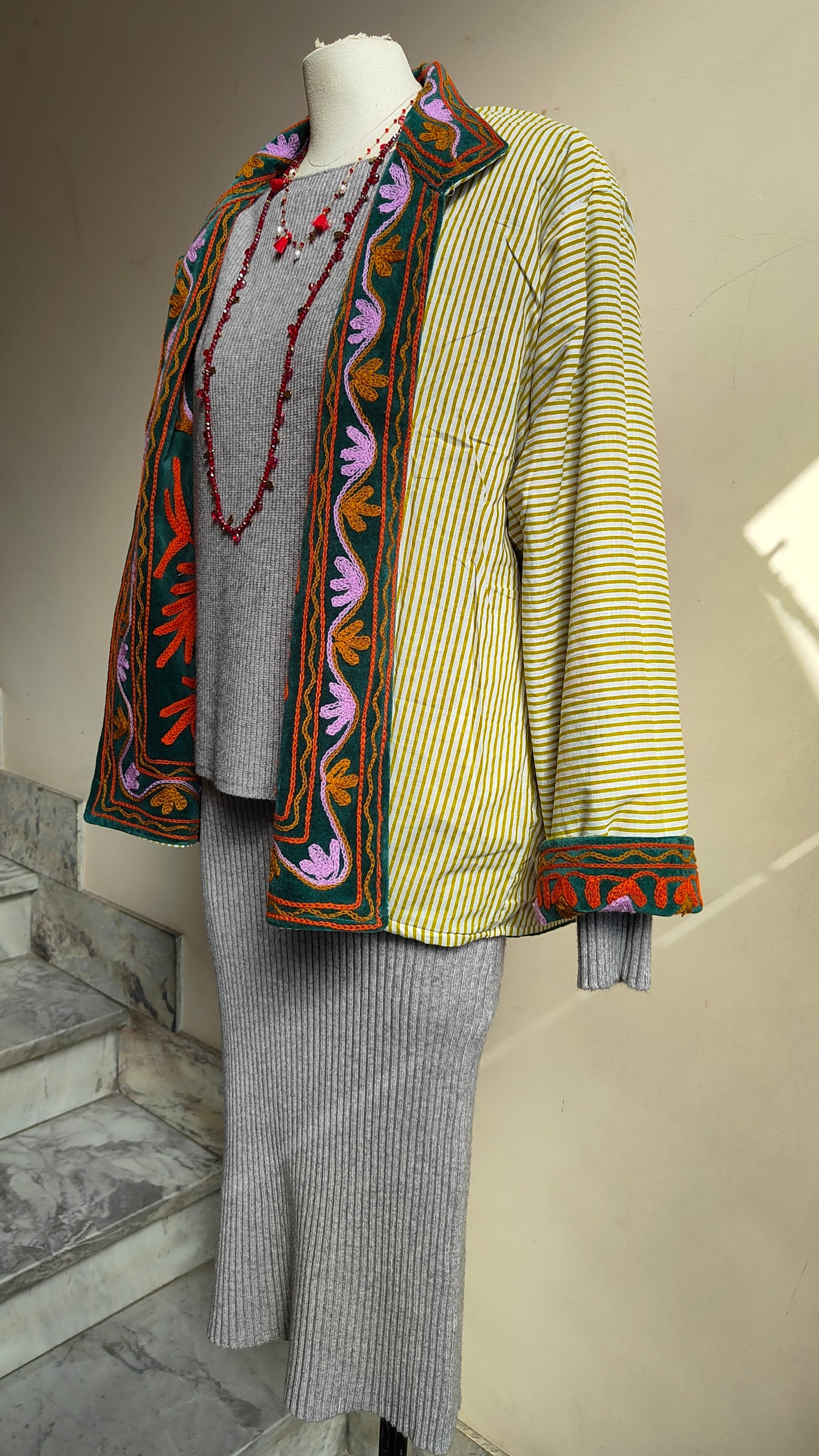 Giacca Boho con Tasche Laterali