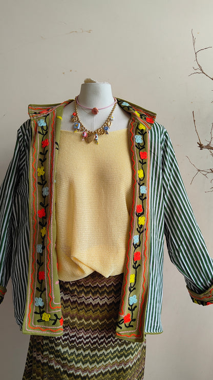 Giacca Boho con Tasche Laterali