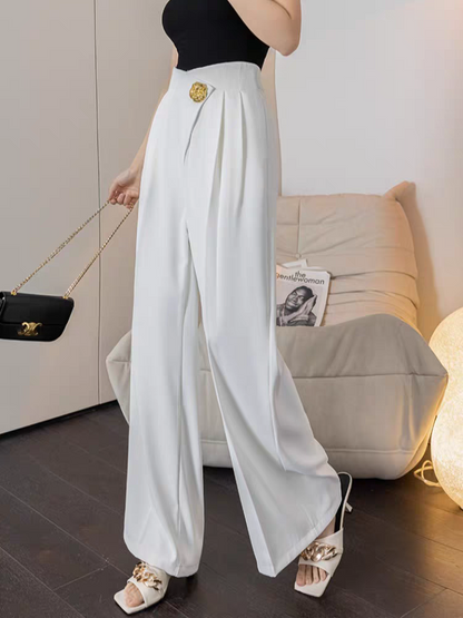 Pantaloni bottone oro