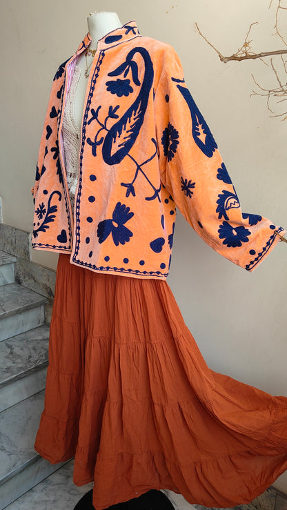 Giacca Boho con Tasche Laterali
