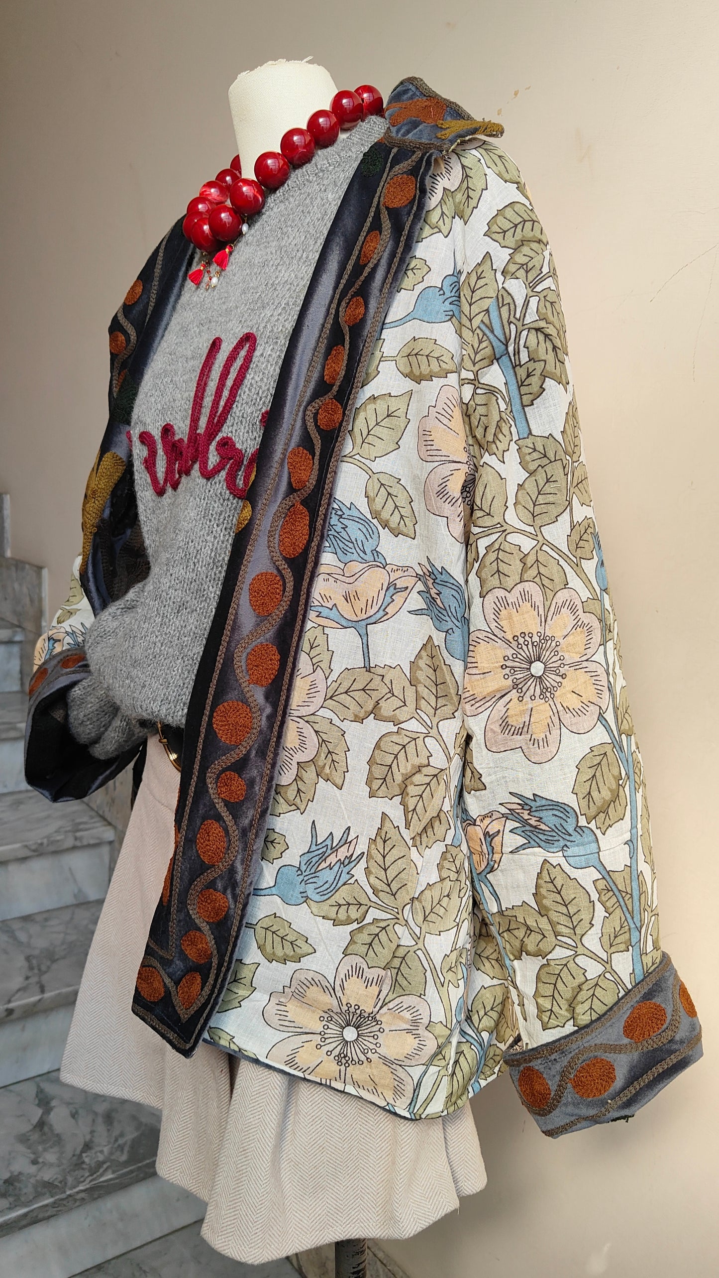 Giacca Boho con Tasche Laterali