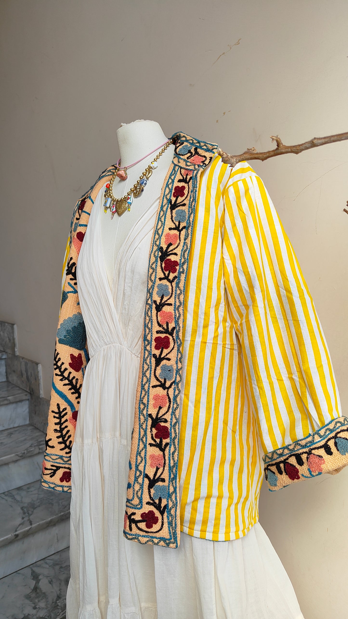 Giacca Boho tasche Canapa