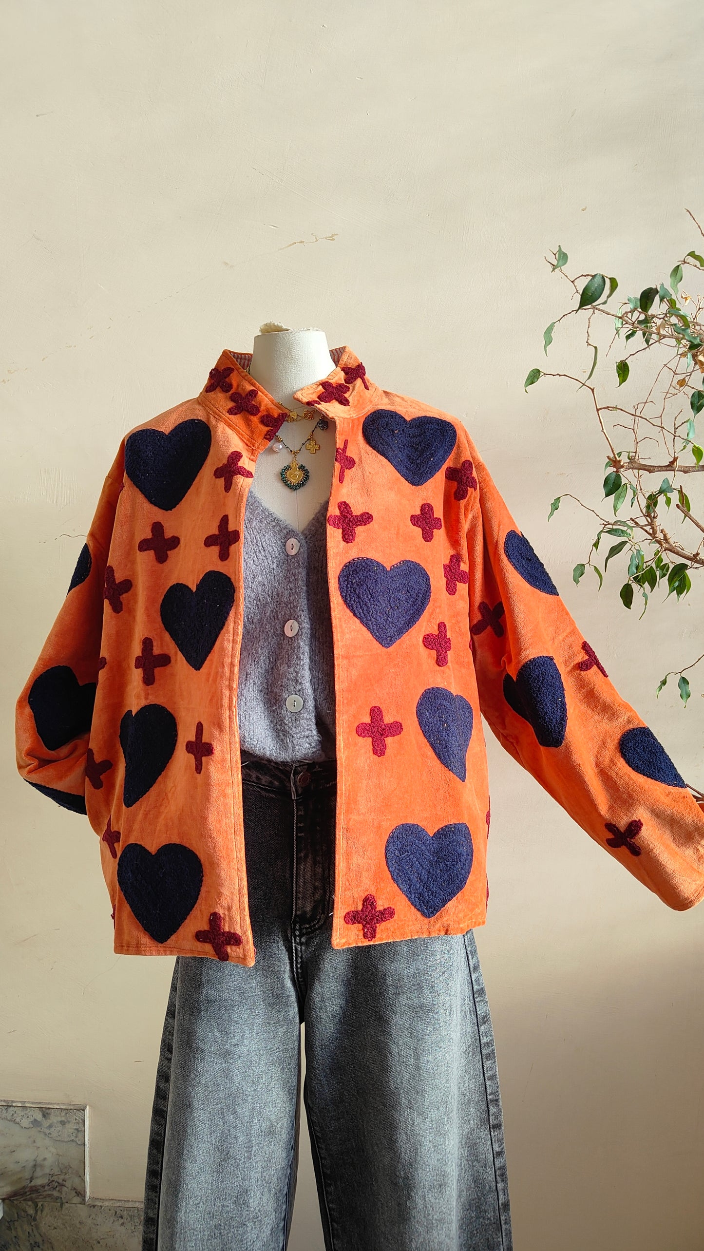 Giacca Boho con Tasche Laterali