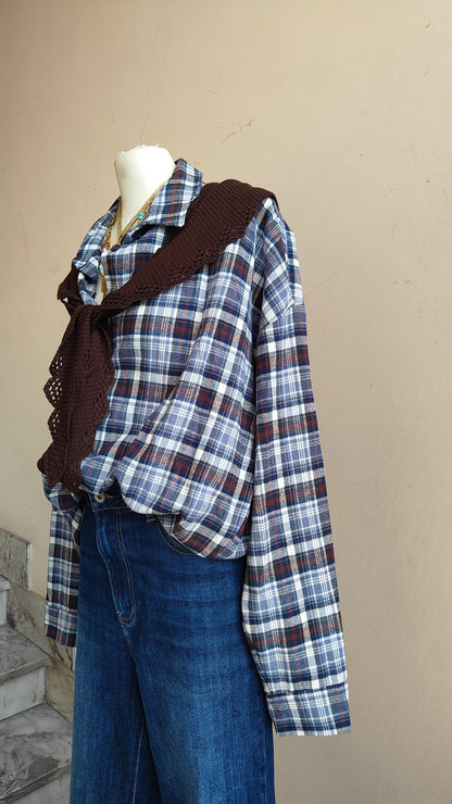 CAMICIA TARTAN CON CAPPUCCIO REMOVIBILE