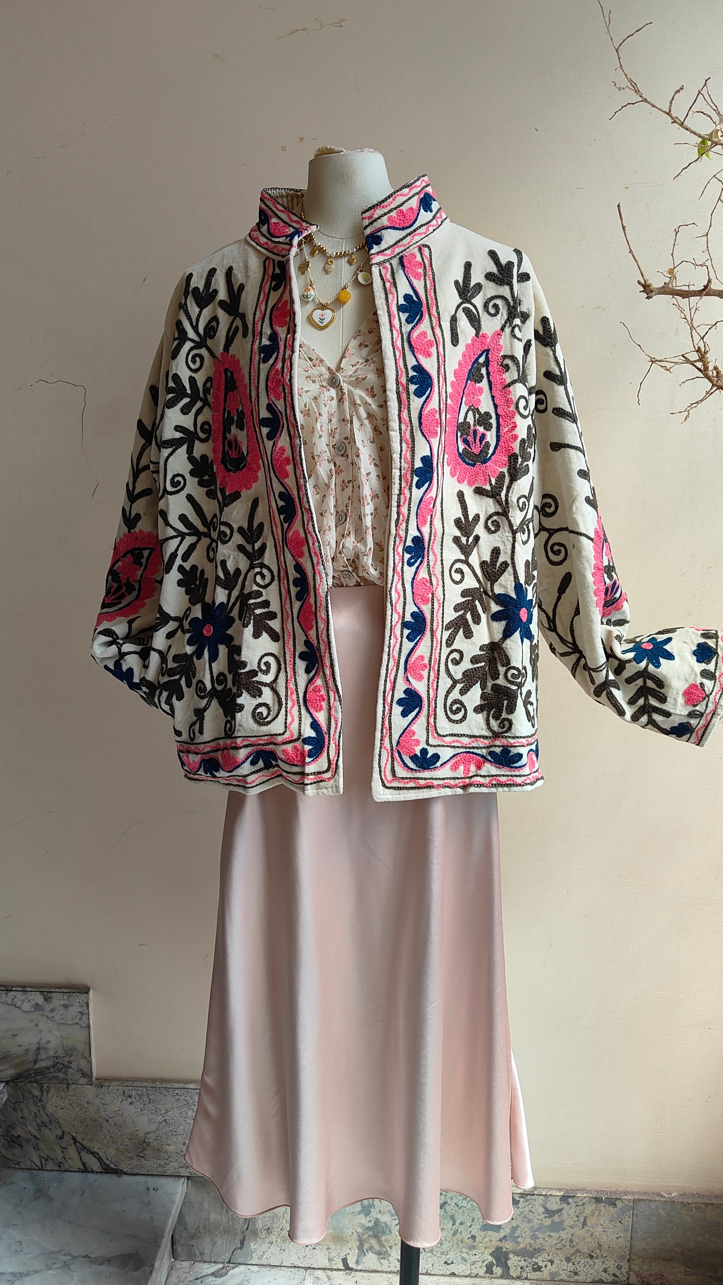 Giacca Boho con Tasche Laterali