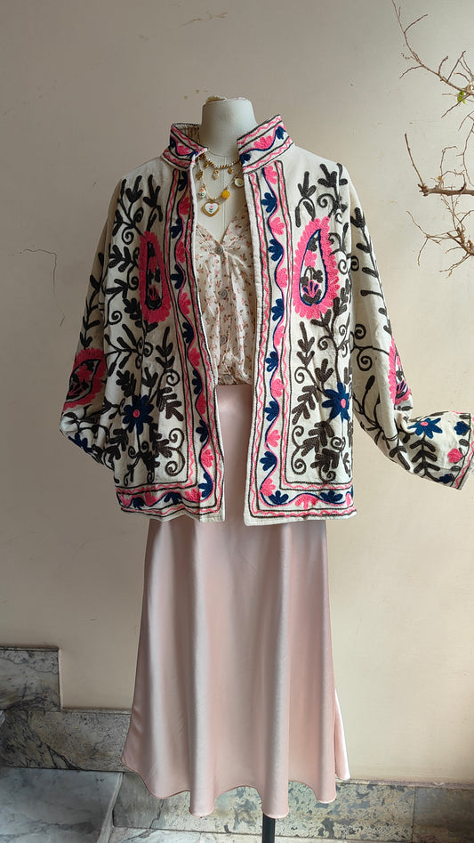 Giacca Boho con Tasche Laterali