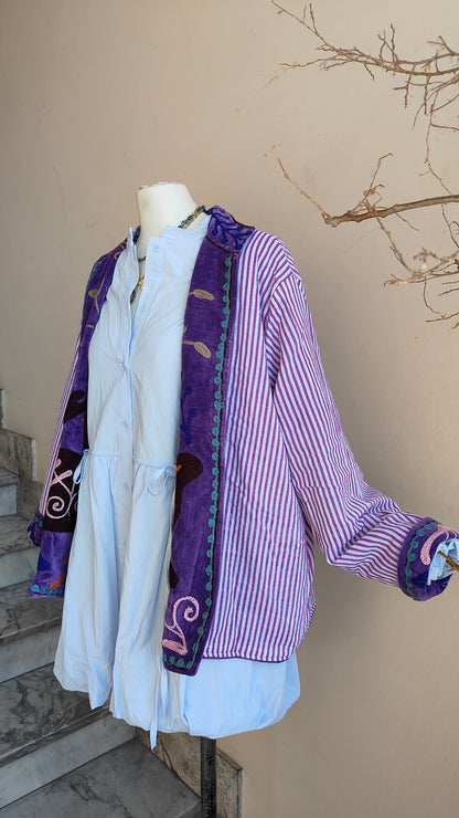 Giacca Boho con Tasche Laterali