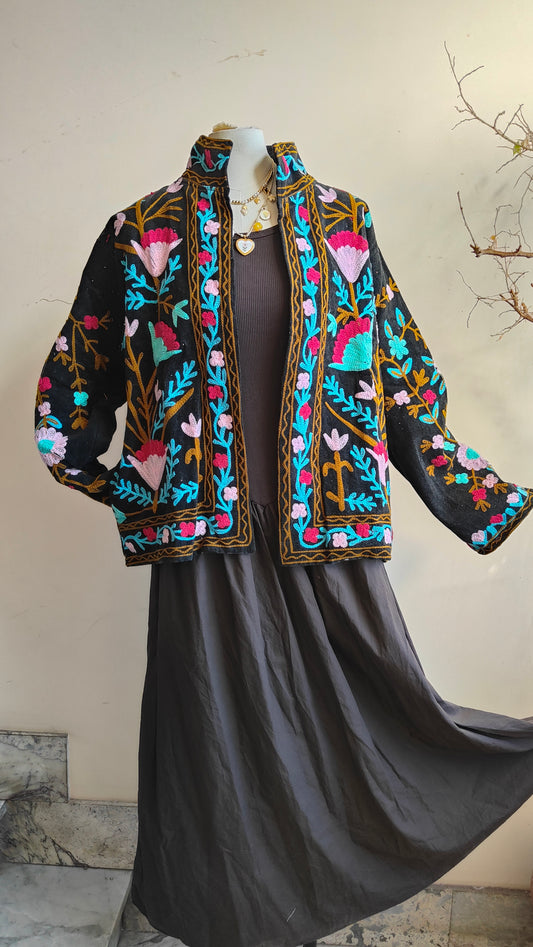 Giacca Boho con Tasche Laterali
