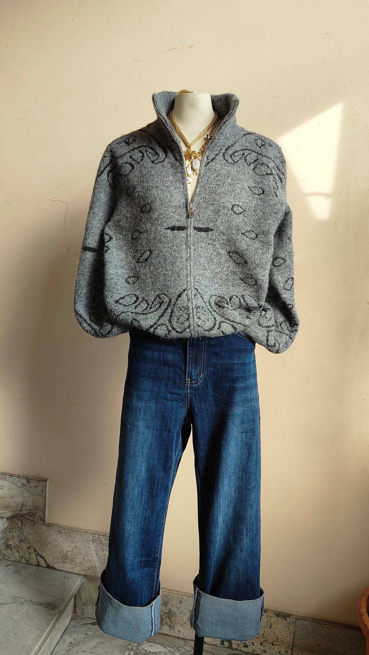 Cardigan Paisley Zip