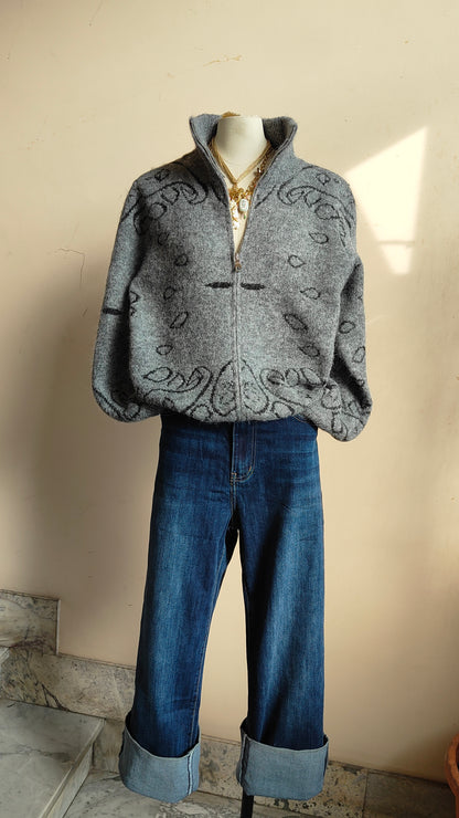 Cardigan Paisley Zip