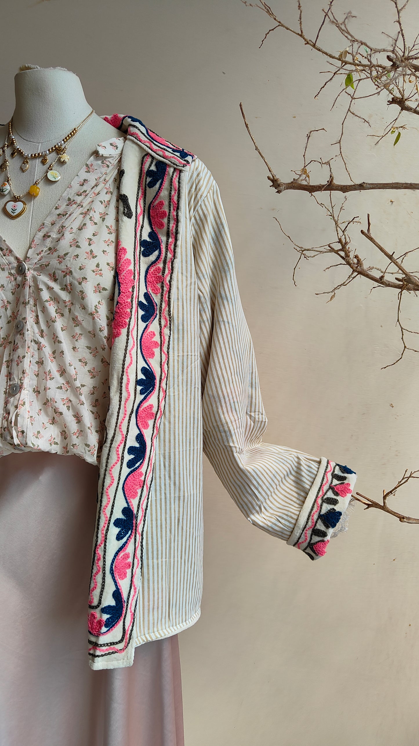 Giacca Boho con Tasche Laterali