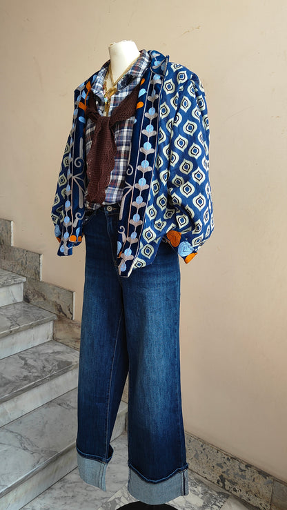 Giacca Boho con Tasche Laterali