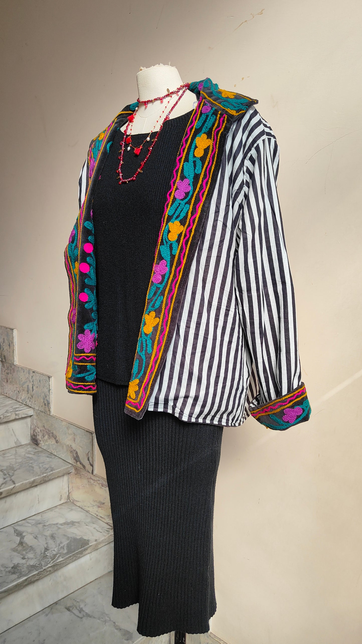 Giacca Boho con Tasche Laterali