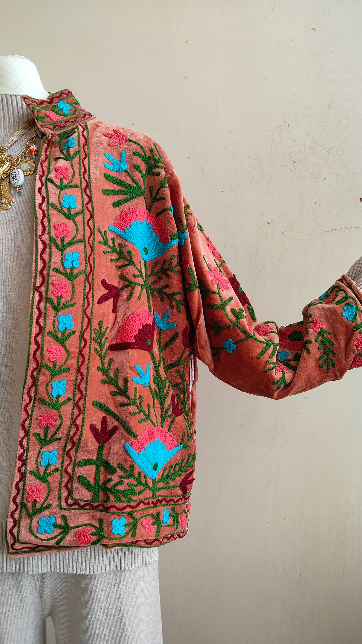 Giacca Boho con Tasche Laterali