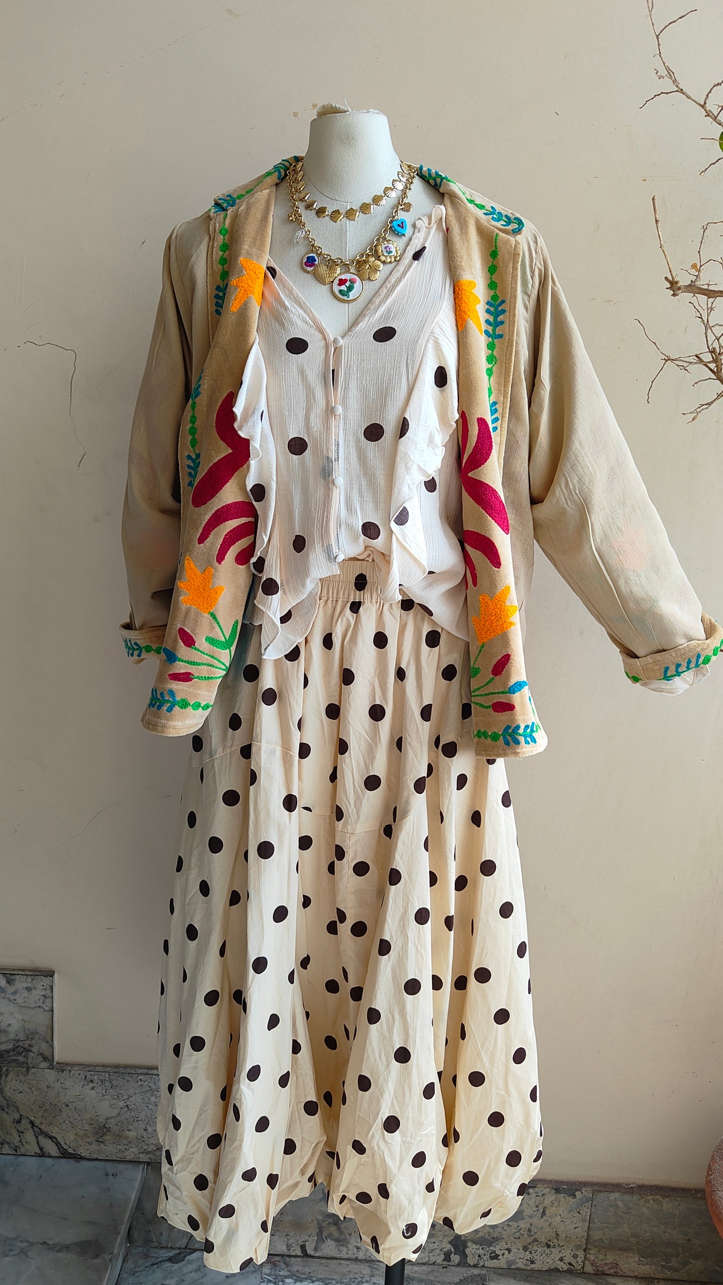 Giacca Boho con Tasche Laterali