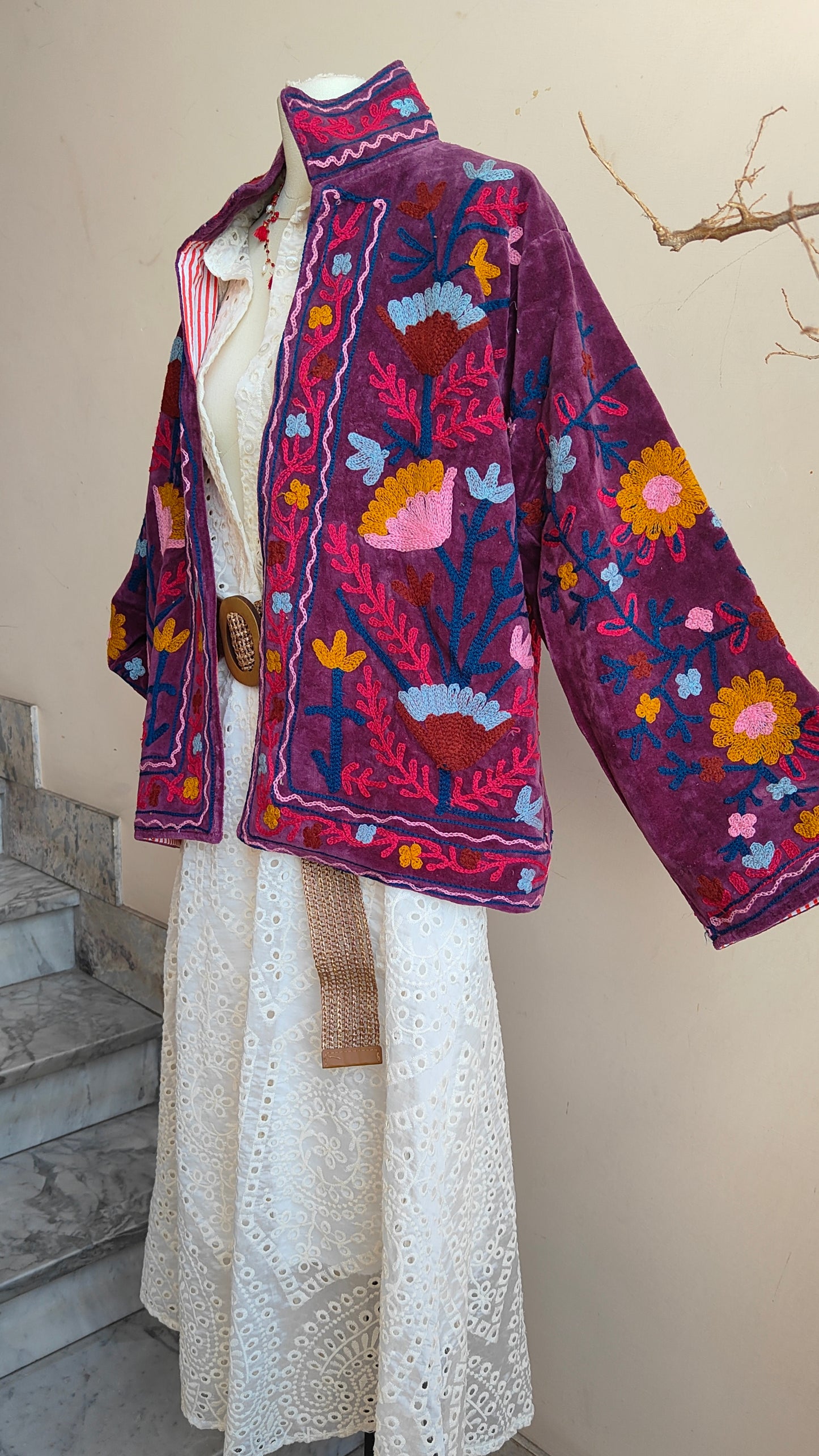 Giacca Boho con Tasche Laterali
