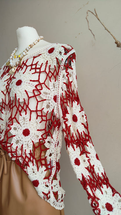 Maglia Intreccio Fiorito